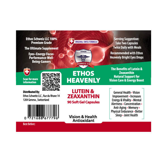 Ethos Bright Eyes Lutein & Zeaxanthin Label